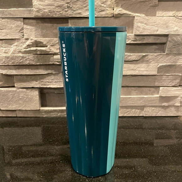 Starbucks Two-Toned Blue Geometric Tumbler - Picture 1 of 4
